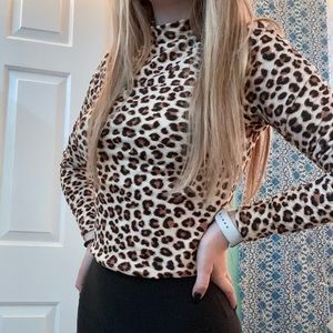 cheetah print long sleeve top